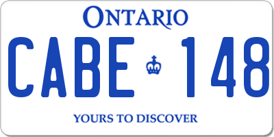 ON license plate CABE148