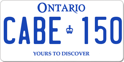 ON license plate CABE150