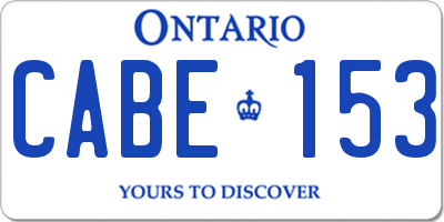 ON license plate CABE153