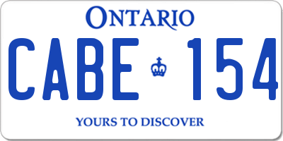 ON license plate CABE154