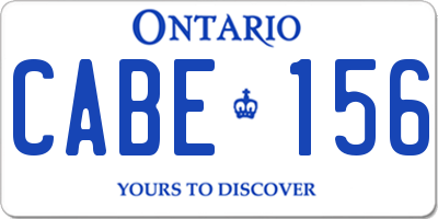 ON license plate CABE156