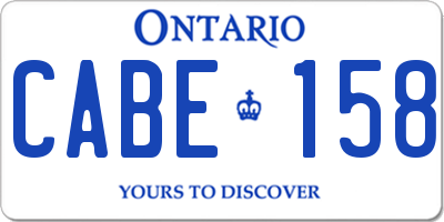 ON license plate CABE158