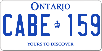 ON license plate CABE159