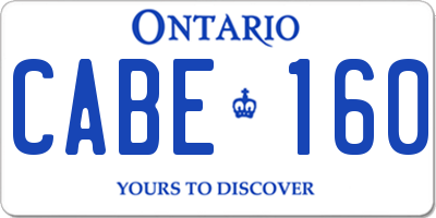 ON license plate CABE160