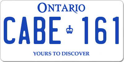 ON license plate CABE161