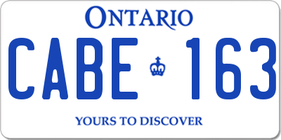 ON license plate CABE163