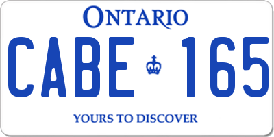 ON license plate CABE165