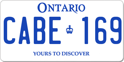 ON license plate CABE169