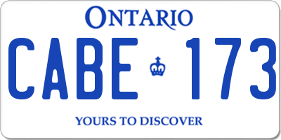 ON license plate CABE173