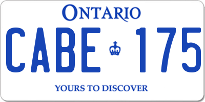 ON license plate CABE175