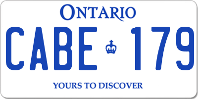 ON license plate CABE179