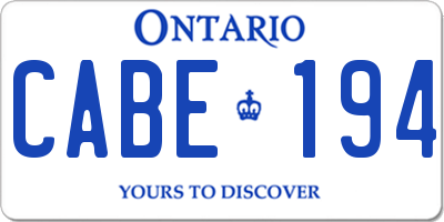 ON license plate CABE194