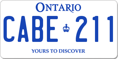 ON license plate CABE211