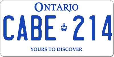 ON license plate CABE214