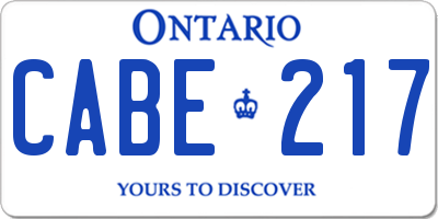 ON license plate CABE217