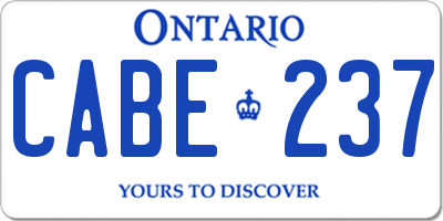 ON license plate CABE237