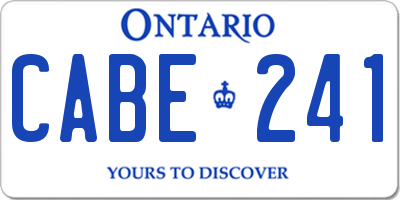 ON license plate CABE241