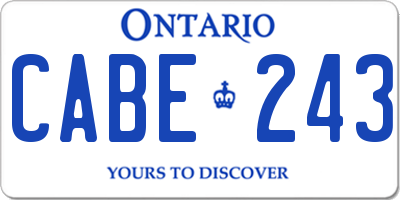 ON license plate CABE243