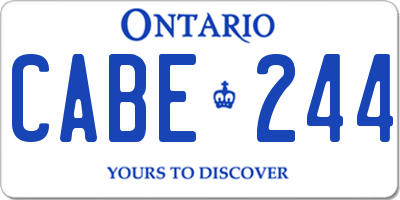 ON license plate CABE244