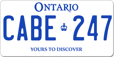 ON license plate CABE247