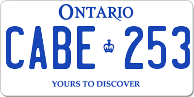 ON license plate CABE253