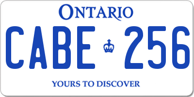 ON license plate CABE256