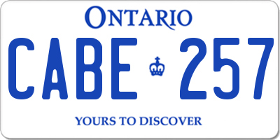 ON license plate CABE257