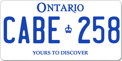 ON license plate CABE258