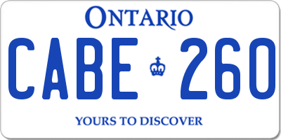 ON license plate CABE260