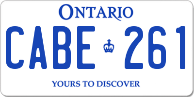 ON license plate CABE261