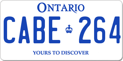 ON license plate CABE264