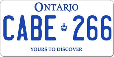 ON license plate CABE266