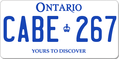 ON license plate CABE267