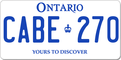 ON license plate CABE270