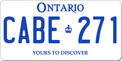 ON license plate CABE271