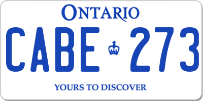 ON license plate CABE273