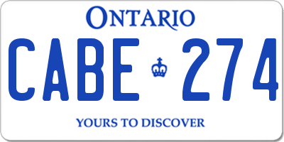 ON license plate CABE274