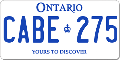 ON license plate CABE275