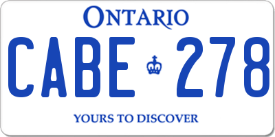 ON license plate CABE278