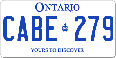 ON license plate CABE279