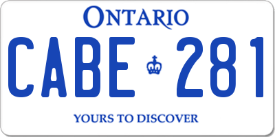 ON license plate CABE281