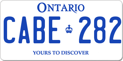 ON license plate CABE282