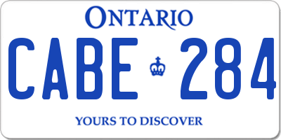 ON license plate CABE284