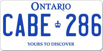 ON license plate CABE286