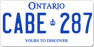 ON license plate CABE287