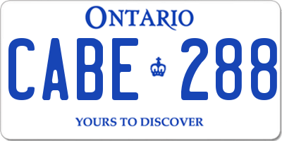 ON license plate CABE288