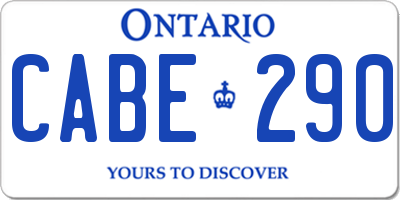 ON license plate CABE290