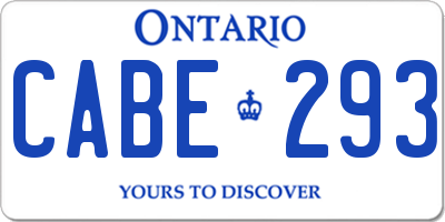 ON license plate CABE293