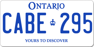 ON license plate CABE295