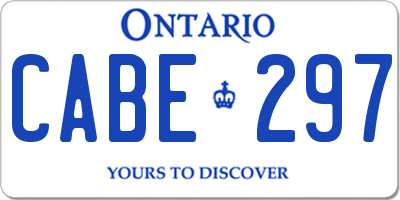 ON license plate CABE297